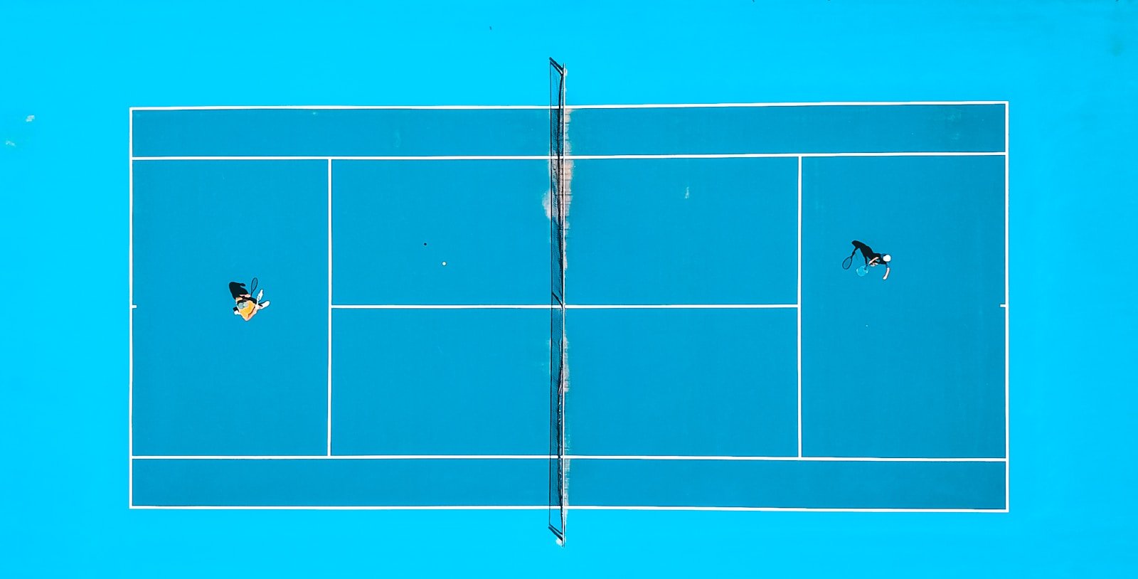aerial photography of two person playing tennis